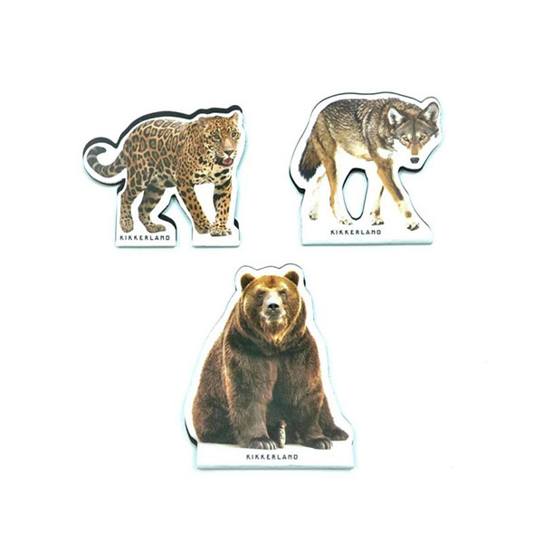 アメリカ大陸生息の絶滅危惧種動物がプリントされた、マグネット式ブックマーク