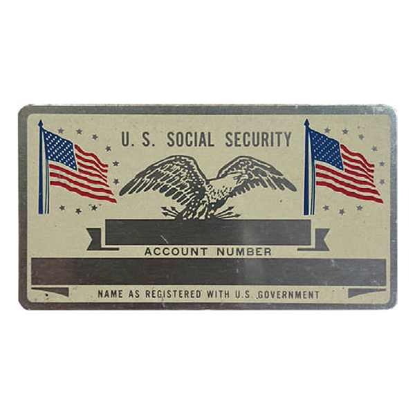 U.S. Social Security のデッドストックプレート。