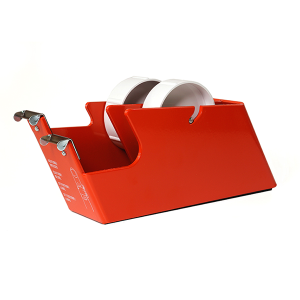 異なる素材、幅のテープを2種類セットすることができる重厚なダブルテープディスペンサー。