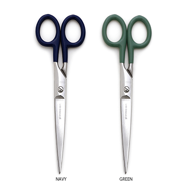 ハンドルがPVCコーティングされていてグリップ力に優れる、ステンレス製ハサミのLサイズ。