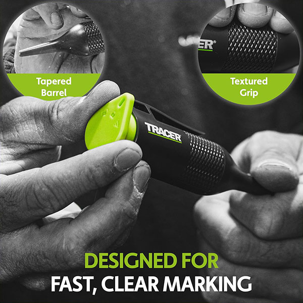 プッシュするだけで最長100mmの深さまでマーキングが可能なスプレー式ディープホールマーキングツール。