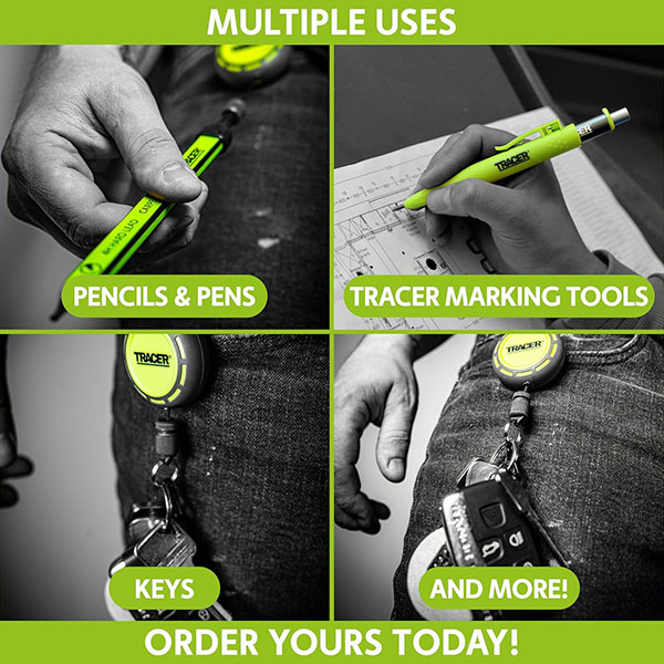 ペンや鍵などの持ち運びに便利な伸縮式ホルスター。