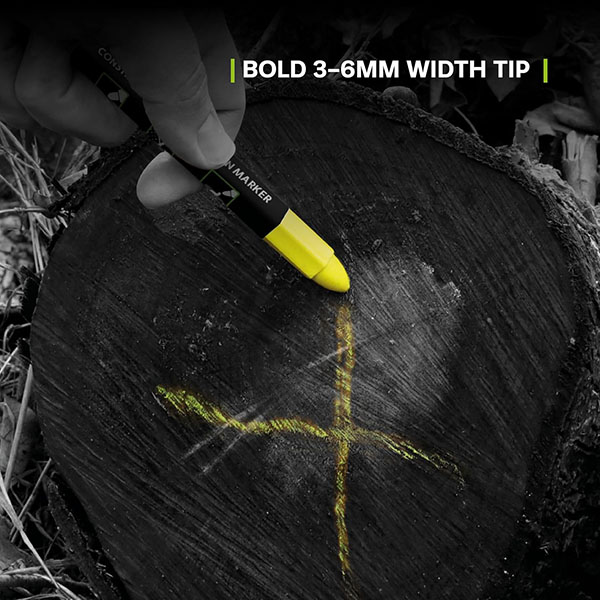 幅３～６mmの太いペン先が特徴で凹凸面に明確なマーキングが可能