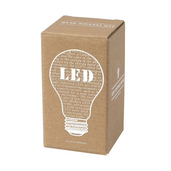 省エネ普及により、すでにスタンダードになっているLED電球をオリジナルパッケージで製作。
