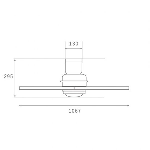 全長を短くしたデザインのシーリングファン。