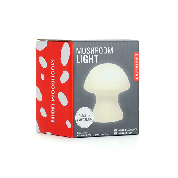 優しい光を届けてくれるマッシュルーム形の磁器ライト。