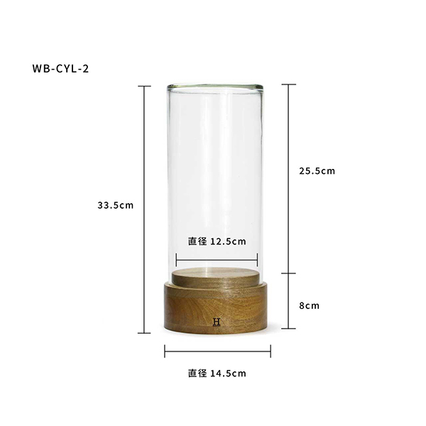 マンゴーウッドの天然木を土台に合わせたガラスディスプレイケース。