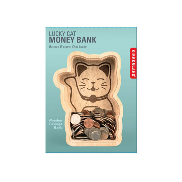招き猫モチーフの貯金箱。