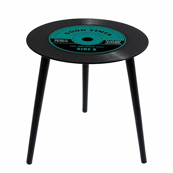 レトロなレコードモチーフのサイドテーブル。
