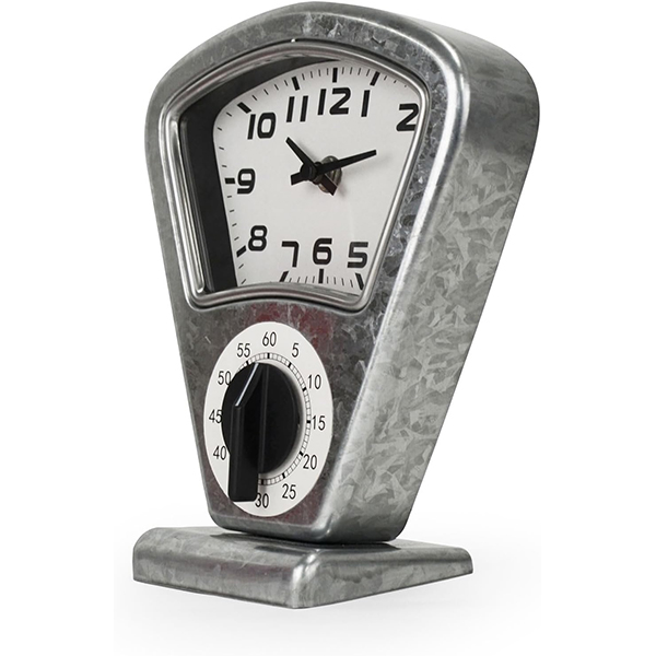 パーキングメーターをモチーフした存在感のあるスタンドクロック。