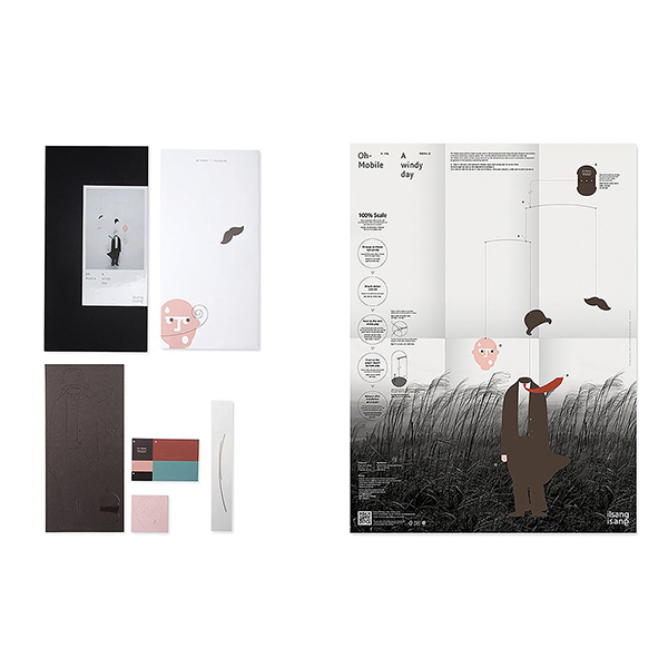 ベルギーの画家ルネ・マグリットの作品「巡礼者」を再解釈しデザインされたモビール作成キット。