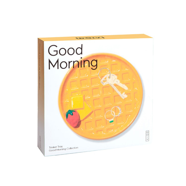 ワッフルをモチーフとしたスイートなテイストの小物トレイ。
