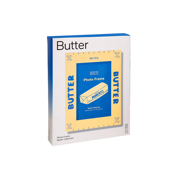 有塩バターのパッケージモチーフのフォトフレーム。