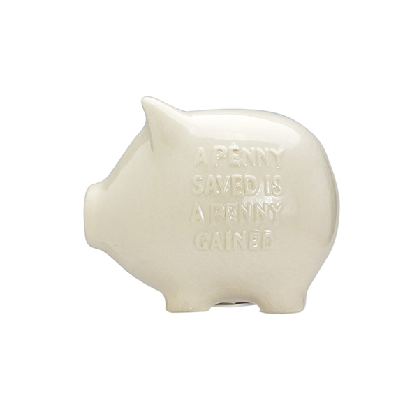ぽってりとしたヴィンテージの風合いのブタの貯金箱