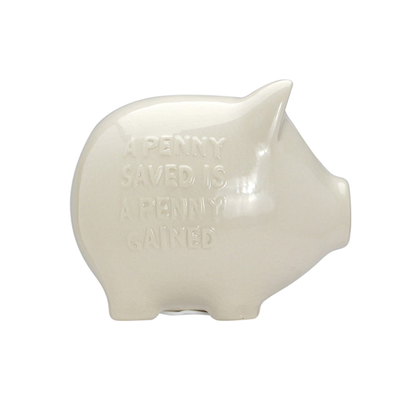 ぽってりとしたヴィンテージの風合いのブタの貯金箱