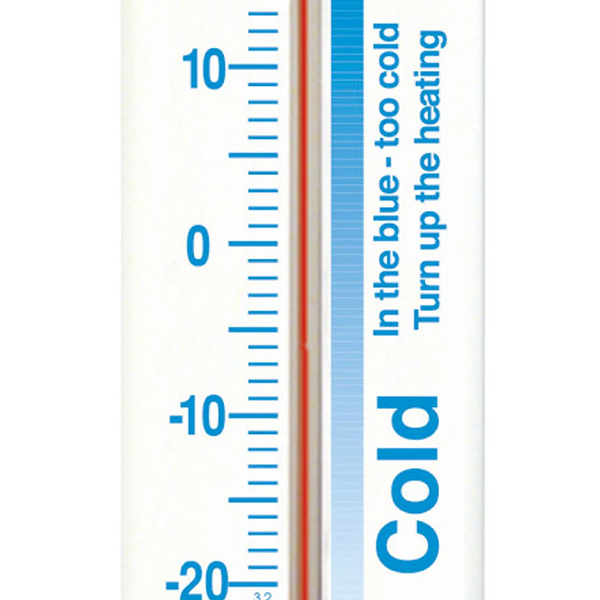 軽量なポリスチレンボディを採用したクラシックな温度計。