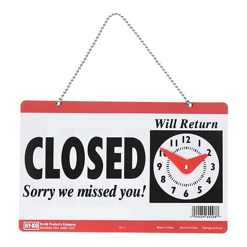 HY-KO 6x9.5 OPEN/CLOSEDサイン HY-CL-1