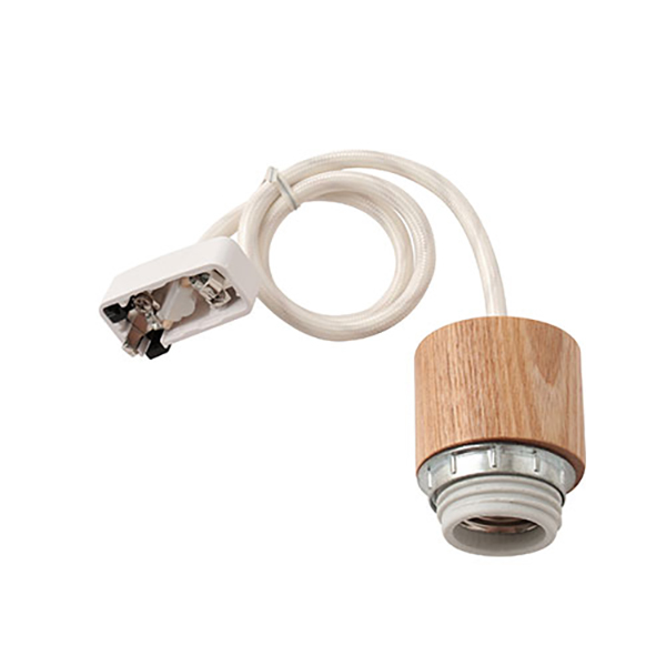 シンプルなデザインの無垢木材を使用したソケットです。