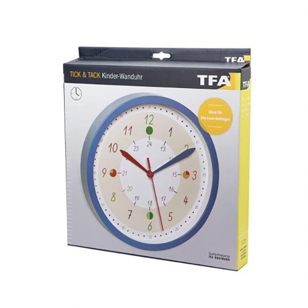 24H表示の配色が可愛いステップムーブメントクロック。