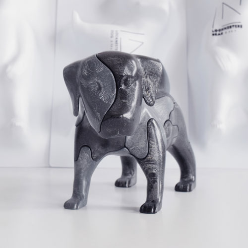 3Dパズルドッグ。