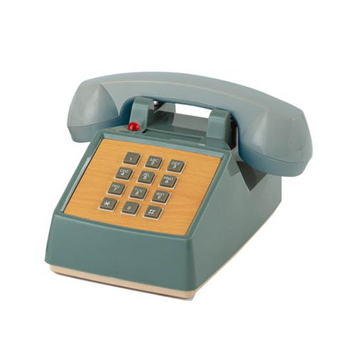 モーテルにありそうなクラシカルなデザインの電話機、