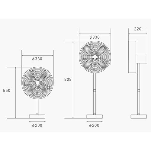 インテリアに特化したデザインのDCモーターファン。