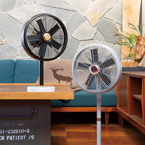 インテリアに特化したデザインのDCモーターファン。