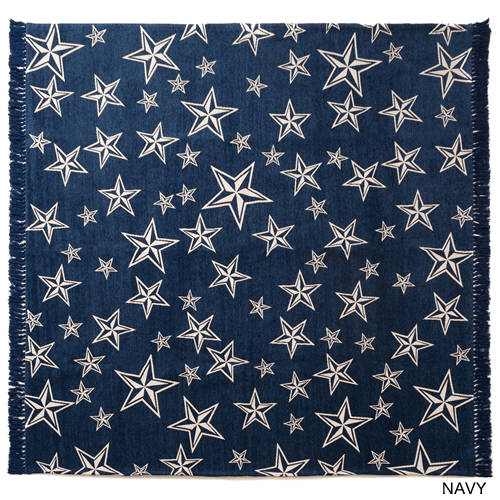 スターが各場所に施されたオシャレなラグ