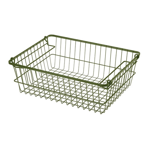 スチール製のスタイリッシュでお洒落な収納バスケット。