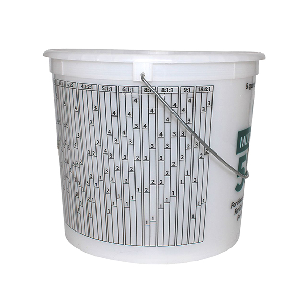 目盛がついてマルチにつかえる樹脂製5クォートバケット