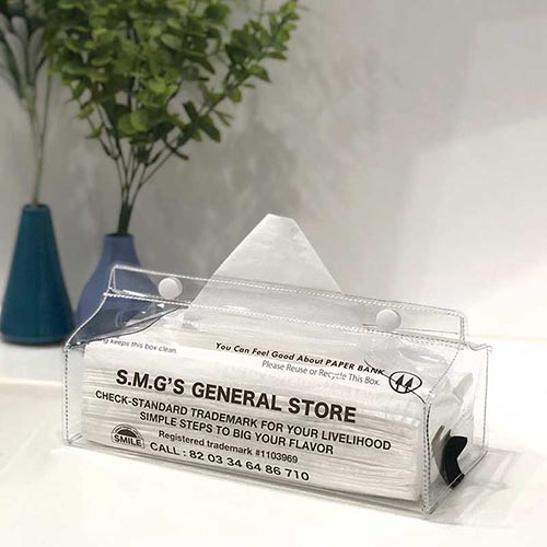 中身が見えるタイプのティッシュカバー