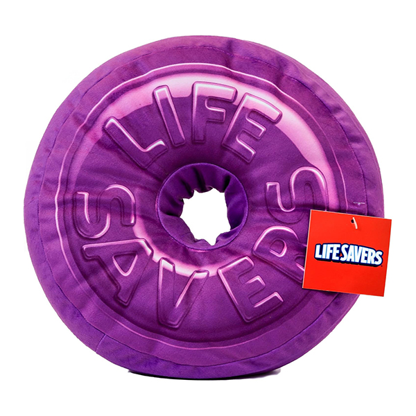 ライフセーバーズ公式ライセンスのキャンディー型クッション。