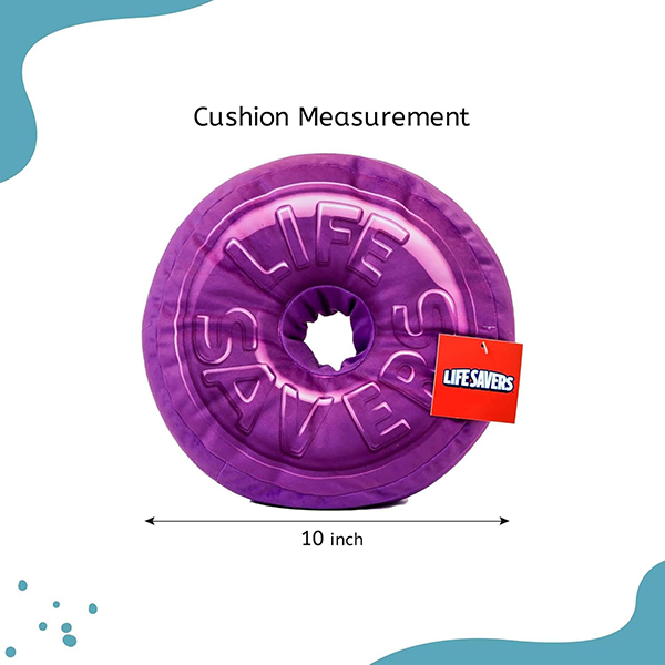 ライフセーバーズ公式ライセンスのキャンディー型クッション。