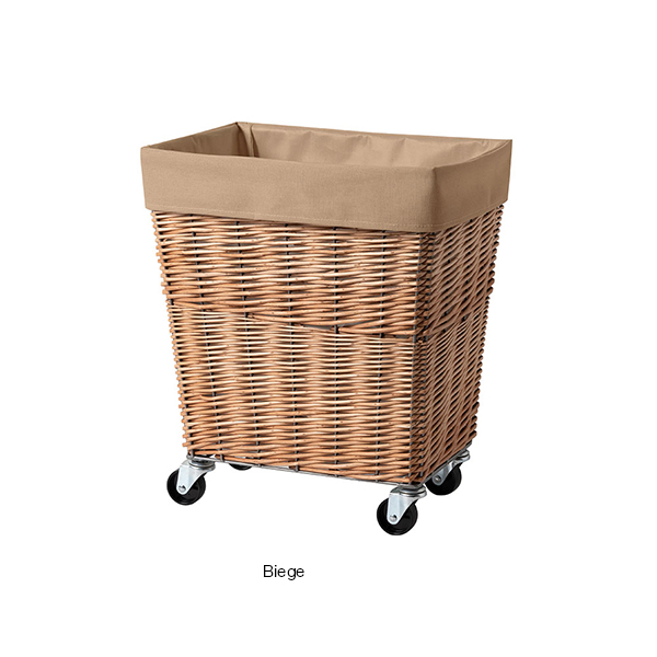 ウィロー（柳）を使用し、職人の手によって一つひとつ編み込まれたランドリーバスケット