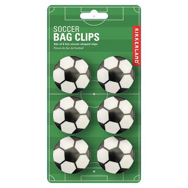 サッカーボール型バッグクリップ6 個セット。