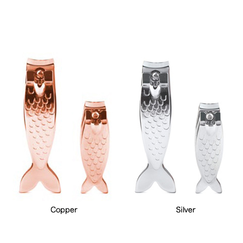 コッパー仕様のフィッシュモチーフネイルクリッパー大小2個セット。