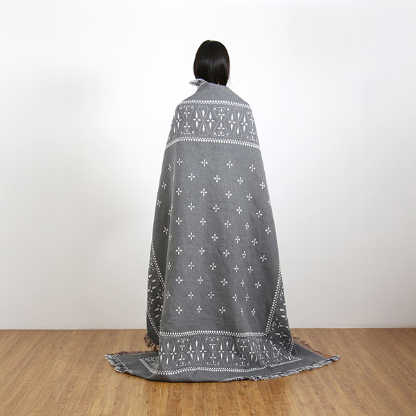 70～80年代に見られたクロス柄を取り入れた、大判サイズのスローケット。