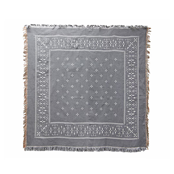 70～80年代に見られたクロス柄を取り入れた、大判サイズのスローケット。