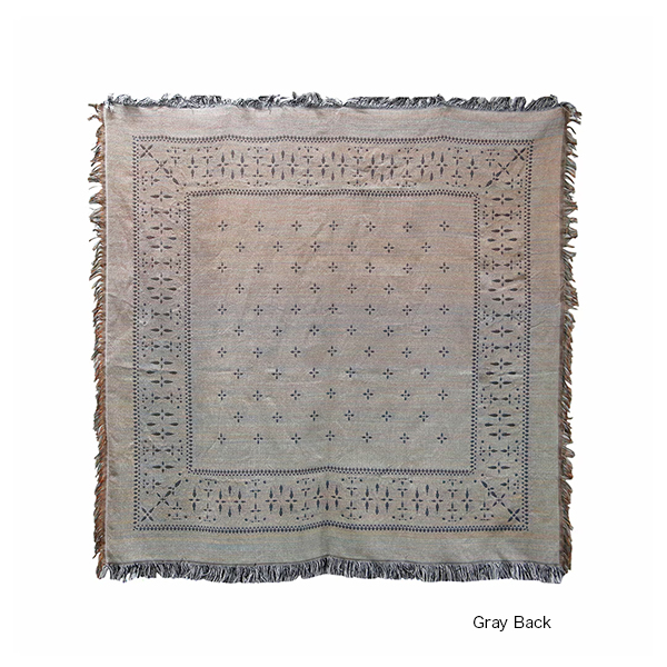 70～80年代に見られたクロス柄を取り入れた、大判サイズのスローケット。