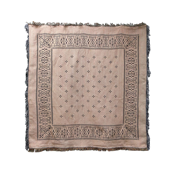 70～80年代に見られたクロス柄を取り入れた、大判サイズのスローケット。