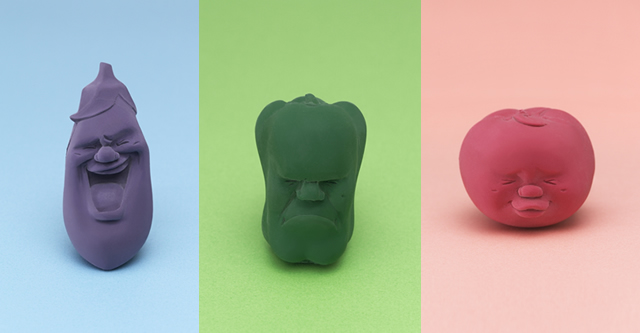 後姿は野菜…でもかわいいカオマルたちです