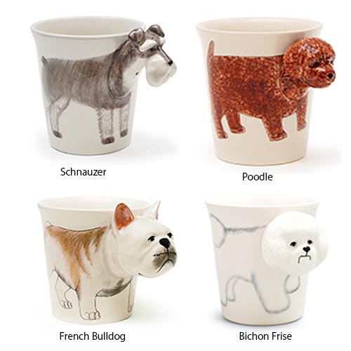 いろんな動物がマグから飛び出したような3Dマグ。