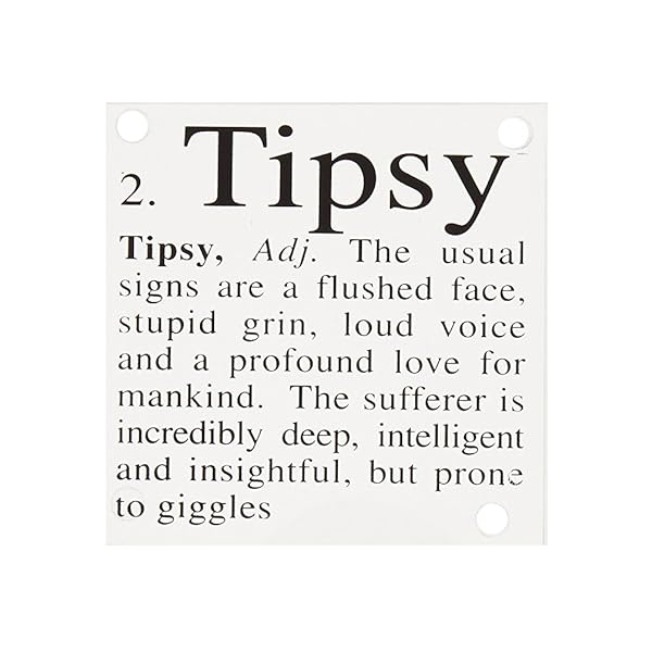 酔っ払いレベルとそれにまつわるジョークが書かれたコースター