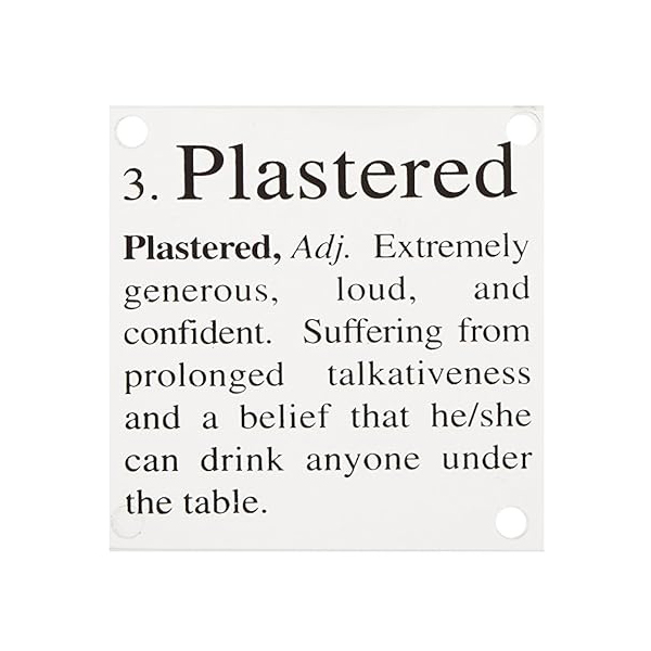 酔っ払いレベルとそれにまつわるジョークが書かれたコースター