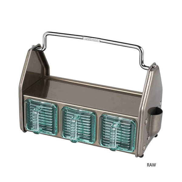 ダイニングテーブルやデスク傍に置いて、調味料や小物をまとめておけるオーガナイザー。