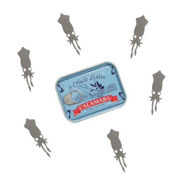 海外のマーケットで見るような缶詰モチーフのステンレスミニフォーク6本セットです。