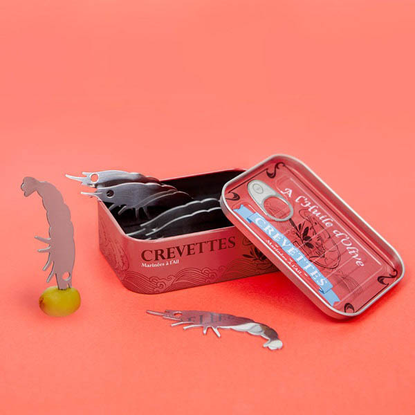 海外のマーケットで見るような缶詰モチーフのステンレスミニフォーク6本セットです。