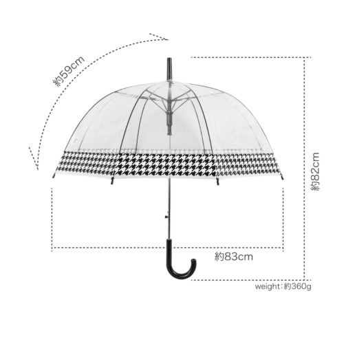 視界を妨げず利用できるドーム型アンブレラ。