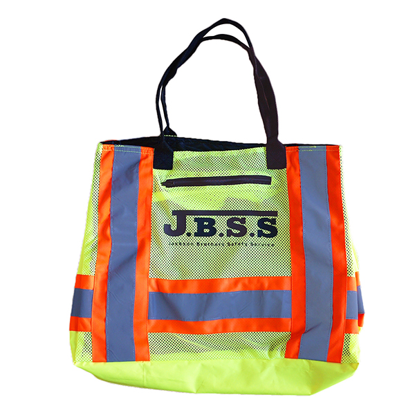 安全Hi-Vis素材を利用したトートバック（ヘルメットバック）