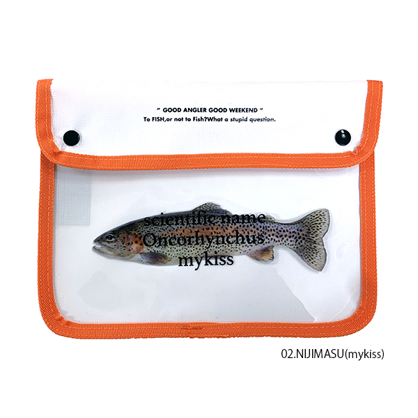 クリア塩ビ素材に川魚のプリント